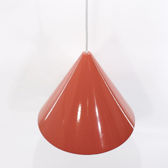 Image 1 of Vintage wit geëmailleerde hanglamp van Arne Jacobsen voor Louis Poulsen, Denemarken 1950