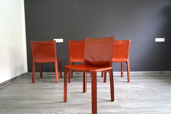 Image 1 of Eetkamerstoelen van Cab Mario Bellini voor Cassina, 4 . set