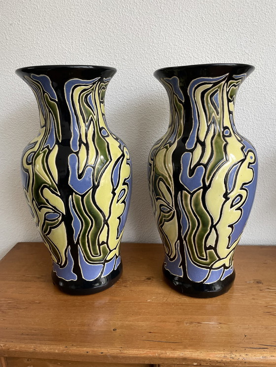 Image 1 of 2x Art nouveau / jugendstil vaas