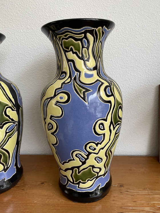 Image 1 of 2x Art nouveau / jugendstil vaas