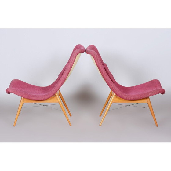 Image 1 of Paar Mid Century fauteuils van Miroslav Navratil, Tsjechië 1950