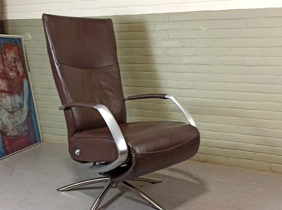 Image 1 of Leer Recliner Draaibare Fauteuil Fauteuil