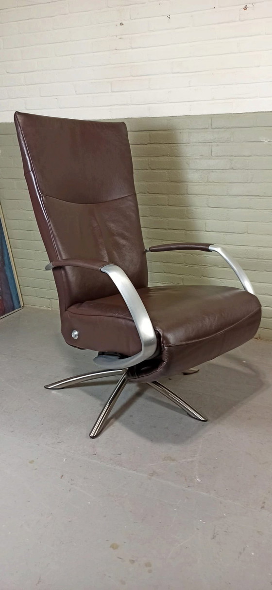 Image 1 of Leer Recliner Draaibare Fauteuil Fauteuil