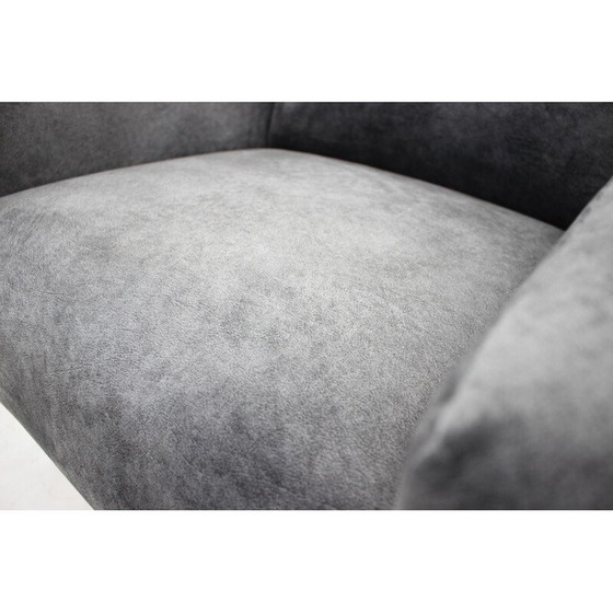 Image 1 of Paar vintage fauteuils in zwart fluweel en chroom, Italië 1970