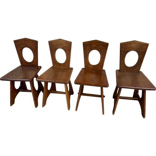 Set van 4 vintage Savoy stoelen van eikenhout