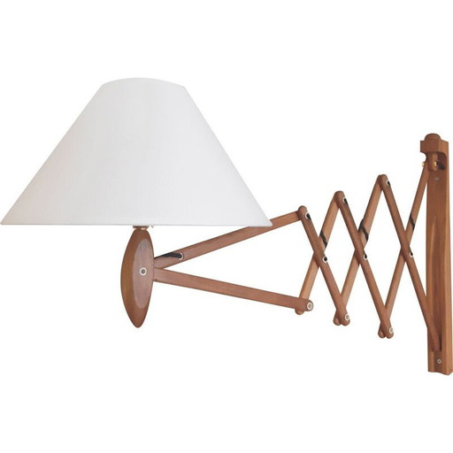 Vintage accordeon wandlamp van Erik Hansen voor Klint, Denemarken