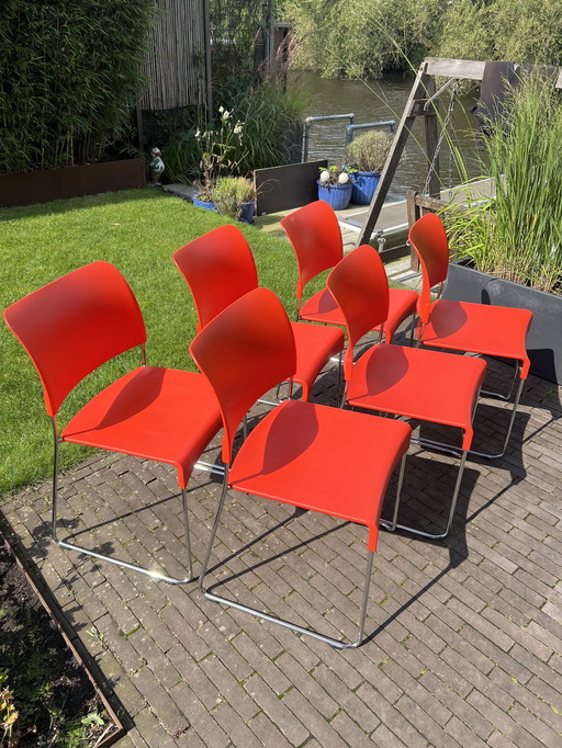 6X Vitra Sim Stoelen, Jasper Morrison