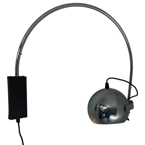 Image 1 of Gepo - Space Age Wandlamp - Volledig Chroom - Oogbol Spot - Nederlands Ontwerp