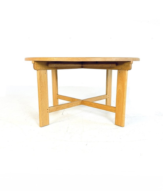 Image 1 of Eikenhouten Salontafel Met Krukjes