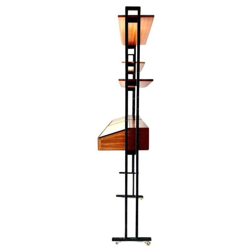 1X Vintage Italiaanse modulaire boekenplank met unieke lades, Mid-Century Modern, jaren 60