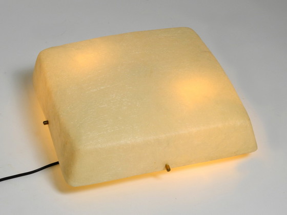 Image 1 of Prachtige Mid Century Moderne Vierkante Glasvezel Plafond- of Wandlamp