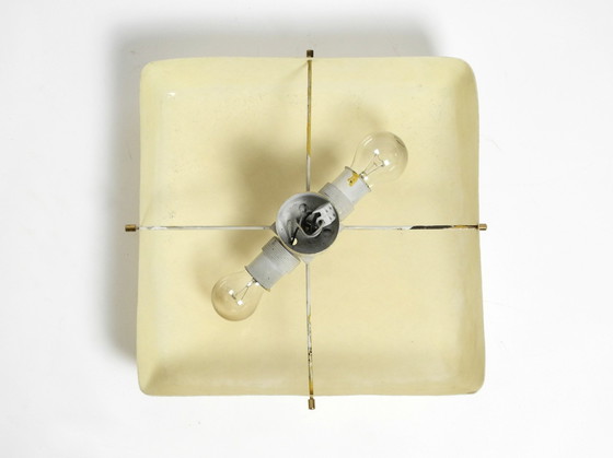 Image 1 of Prachtige Mid Century Moderne Vierkante Glasvezel Plafond- of Wandlamp