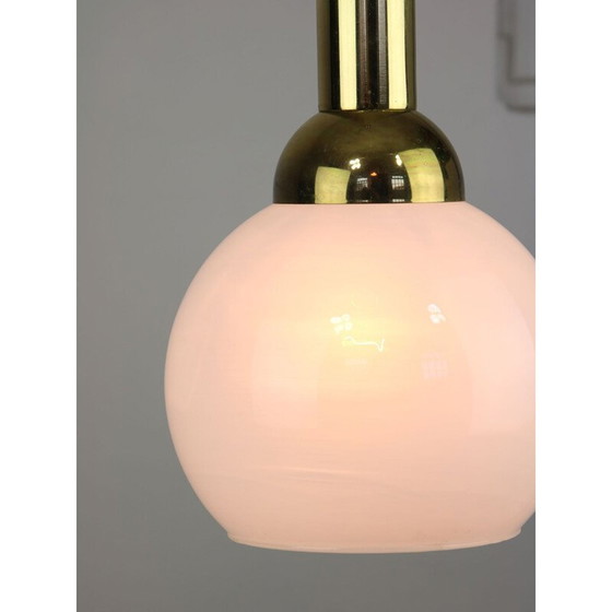 Image 1 of Vintage gouden en opaline hanglamp