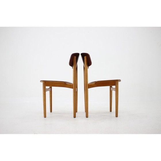 Set van 6 vintage eetkamerstoelen model 122 in eiken en teak van Børge Mogensen voor Søborg Møbelfabric, (photo 10 of 10)