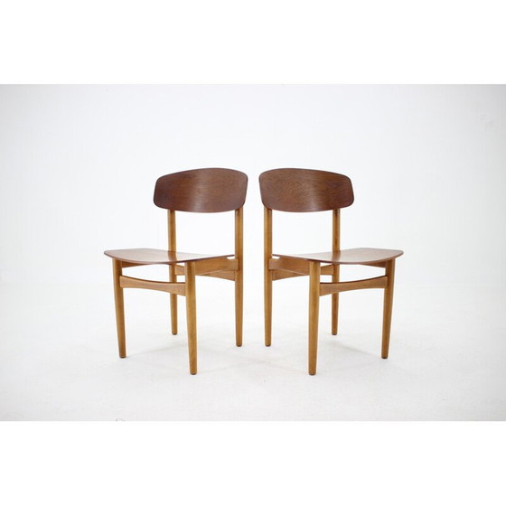 Set van 6 vintage eetkamerstoelen model 122 in eiken en teak van Børge Mogensen voor Søborg Møbelfabric, (photo 5 of 10)