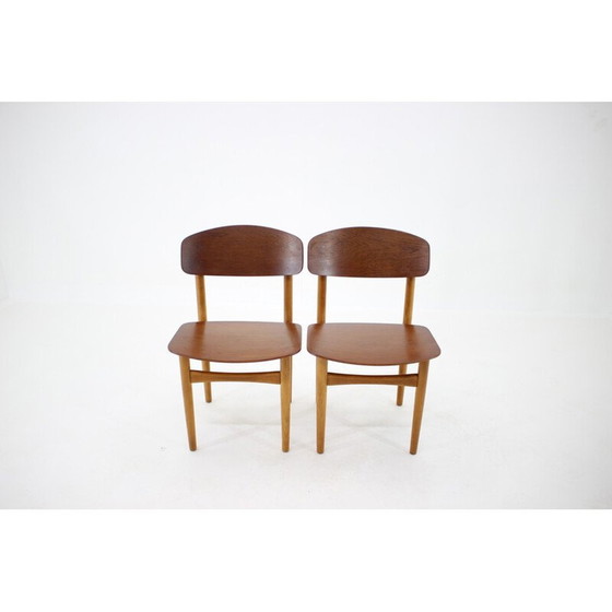 Set van 6 vintage eetkamerstoelen model 122 in eiken en teak van Børge Mogensen voor Søborg Møbelfabric, (photo 4 of 10)