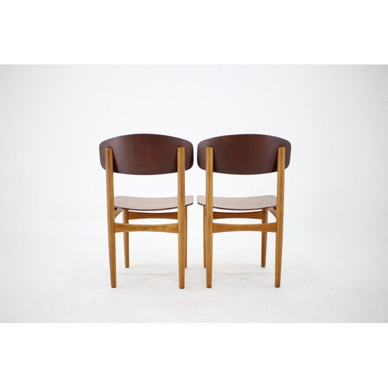 Set van 6 vintage eetkamerstoelen model 122 in eiken en teak van Børge Mogensen voor Søborg Møbelfabric, (photo 7 of 10)