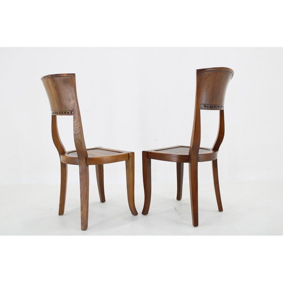 Image 1 of Paar vintage massief teakhouten stoelen, India 1980