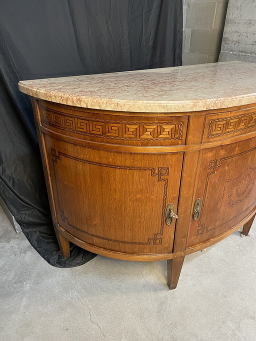 Louis Xvi Stijl Sidebord Credenza Wordt Geleverd Met Top Marmer Inlegwerk Stuk Of Art