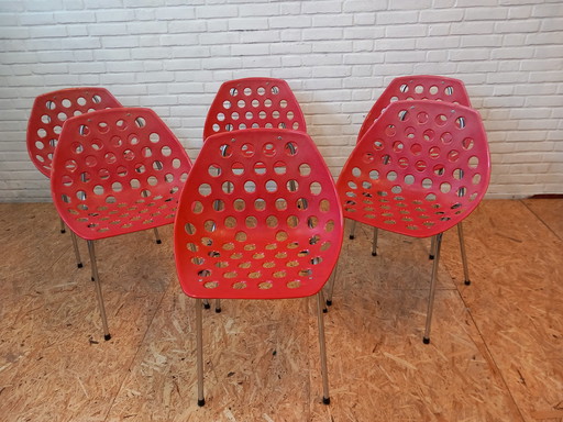 6x Coquillage stoelen Pierre Guariche