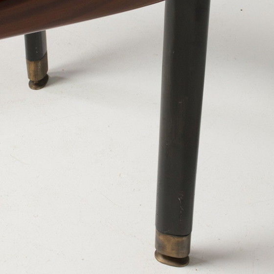 Image 1 of Vintage tafel van rozenhout en glas, Italië 1950