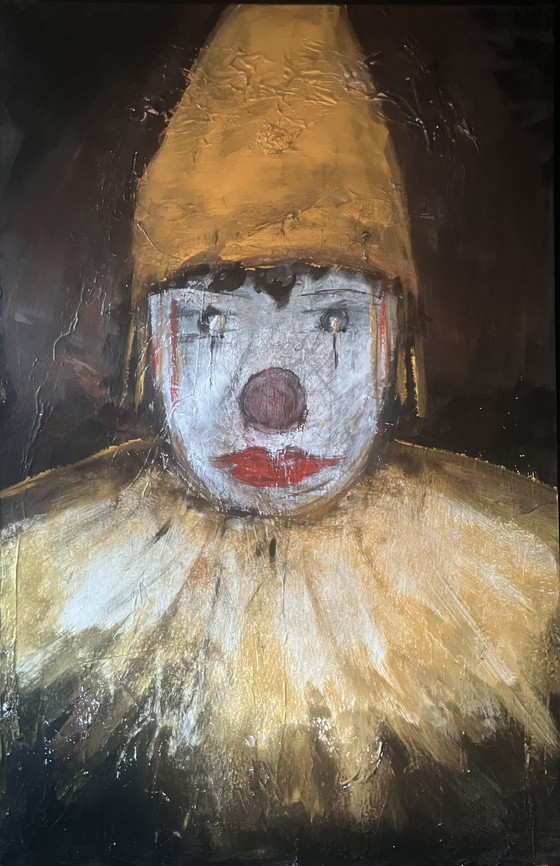 Image 1 of schilderij van EllesBB - 'the Clown" -