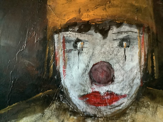 Image 1 of schilderij van EllesBB - 'the Clown" -