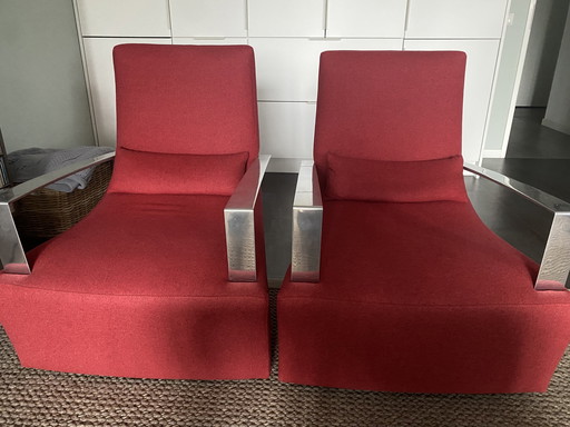 2x Ligne Roset Neo schommelstoel