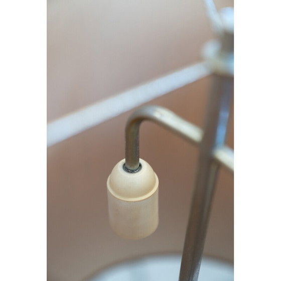 Image 1 of Set van 3 vintage stoffen en metalen tafellampen van A. Tonello en A. Montagna Grillo, Italië 1970