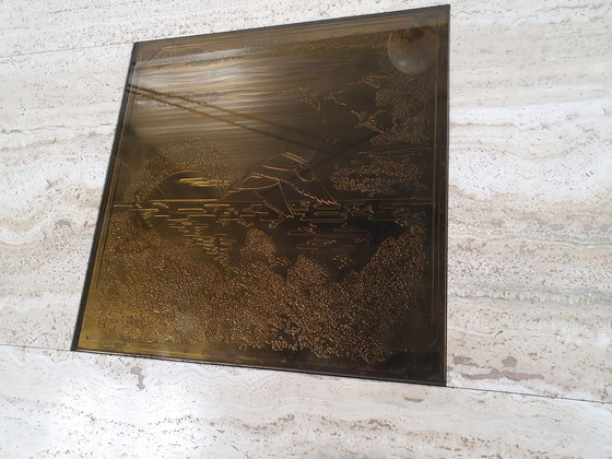 Image 1 of Vintage Georges Mathias travertin salontafel