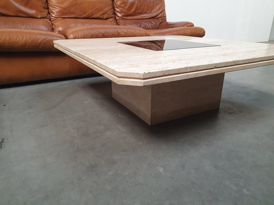 Image 1 of Vintage Georges Mathias travertin salontafel