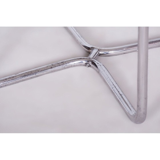 Image 1 of Vintage Bauhaus kruk in chroomstaal en leer van Marcel Breuer voor Mücke Melder, Tsjecho-Slowakije 1930