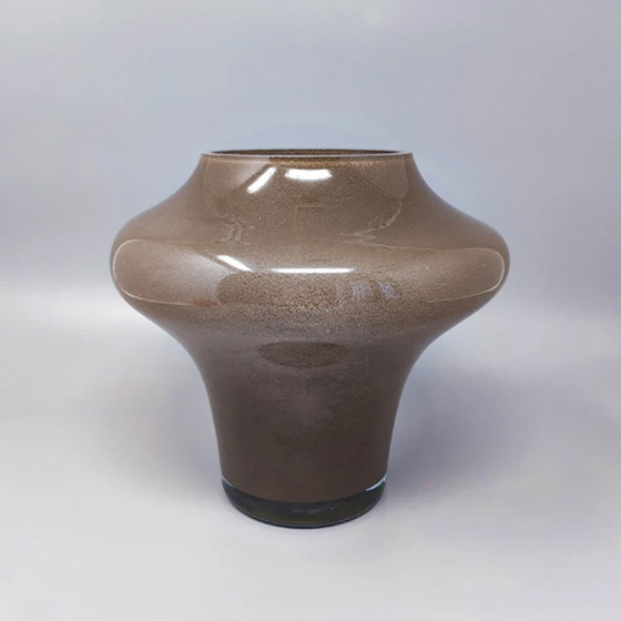 Image 1 of Prachtige beige vaas in Murano glas van Dogi uit de jaren 1970. Gemaakt in Italië