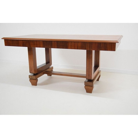 Image 1 of Art Deco ebbenhouten eettafel in macassar 1930