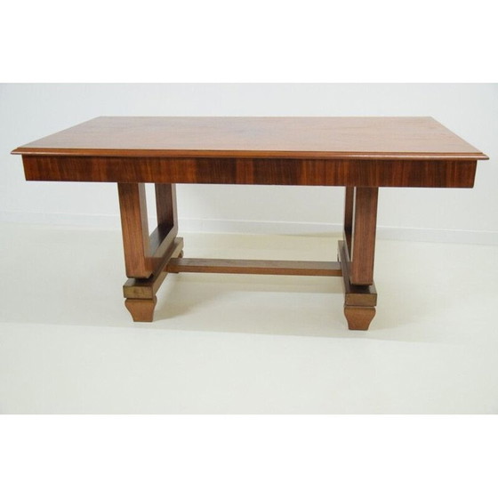 Image 1 of Art Deco ebbenhouten eettafel in macassar 1930