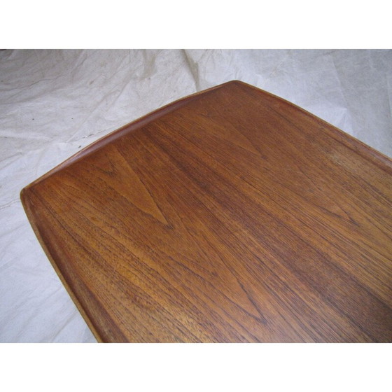 Image 1 of Vintage Deense salontafel van Arne Hovmand Olsen in teak met cane-plank