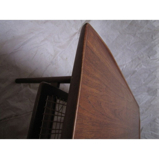 Image 1 of Vintage Deense salontafel van Arne Hovmand Olsen in teak met cane-plank