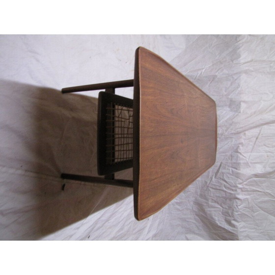 Image 1 of Vintage Deense salontafel van Arne Hovmand Olsen in teak met cane-plank