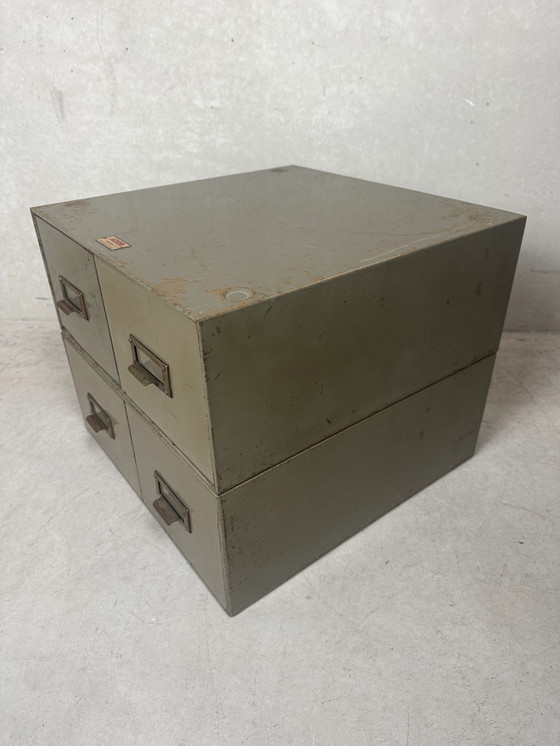Image 1 of 2X Vintage Industrieel Ladekastje
