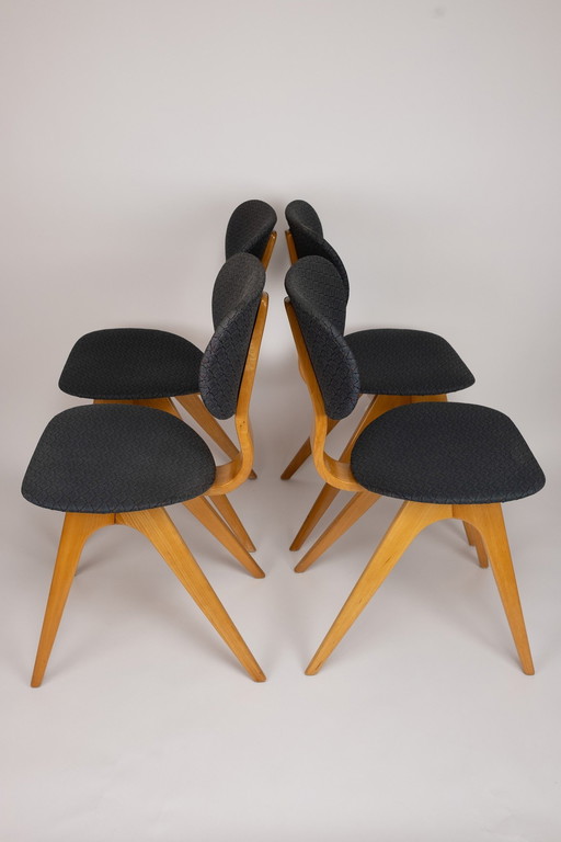 Set Van 4 Eetkamerstoelen In Stijl Van De Sb37 Stoelen Van Cees Braakman Voor Pastoe