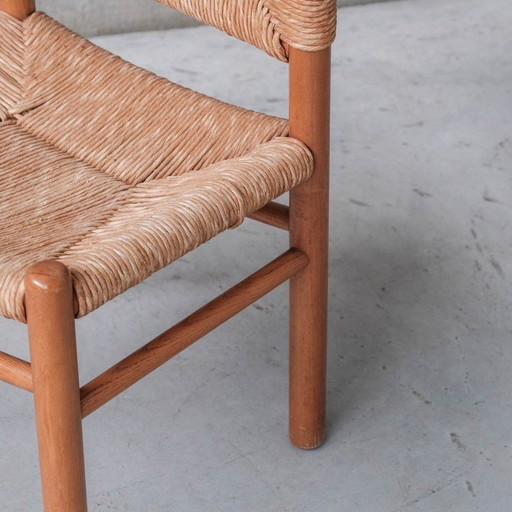 Set van 4 vintage rieten eetkamerstoelen, Italië 1960