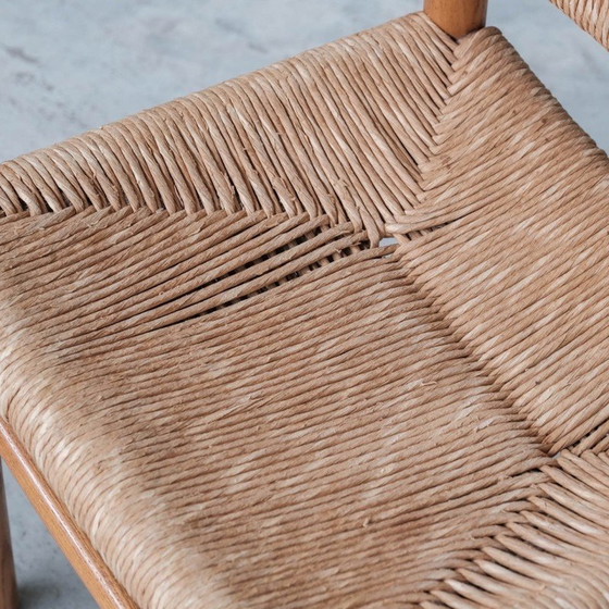 Image 1 of Set van 4 vintage rieten eetkamerstoelen, Italië 1960