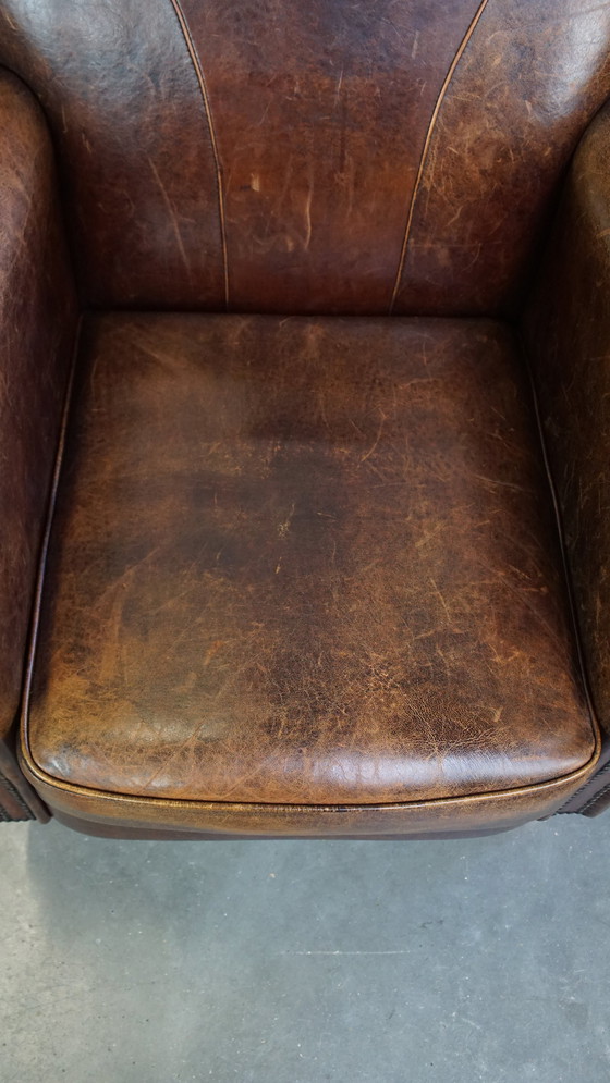 Image 1 of Design Fauteuil Gemaakt Van Schapenleer 