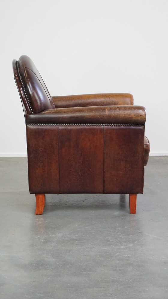 Image 1 of Design Fauteuil Gemaakt Van Schapenleer 