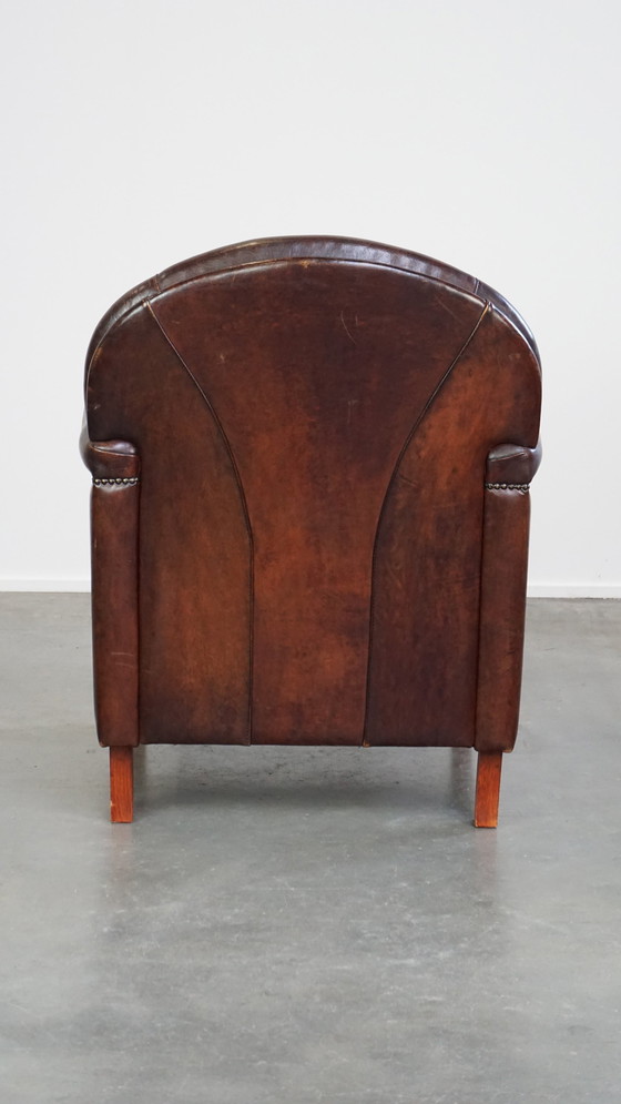 Image 1 of Design Fauteuil Gemaakt Van Schapenleer 