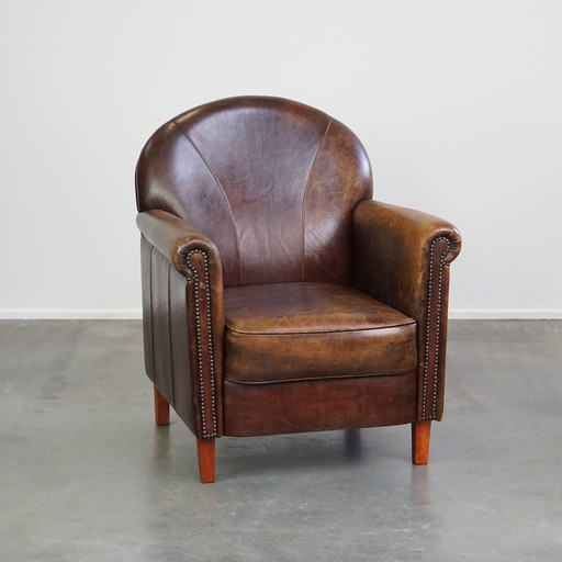 Design Fauteuil Gemaakt Van Schapenleer 