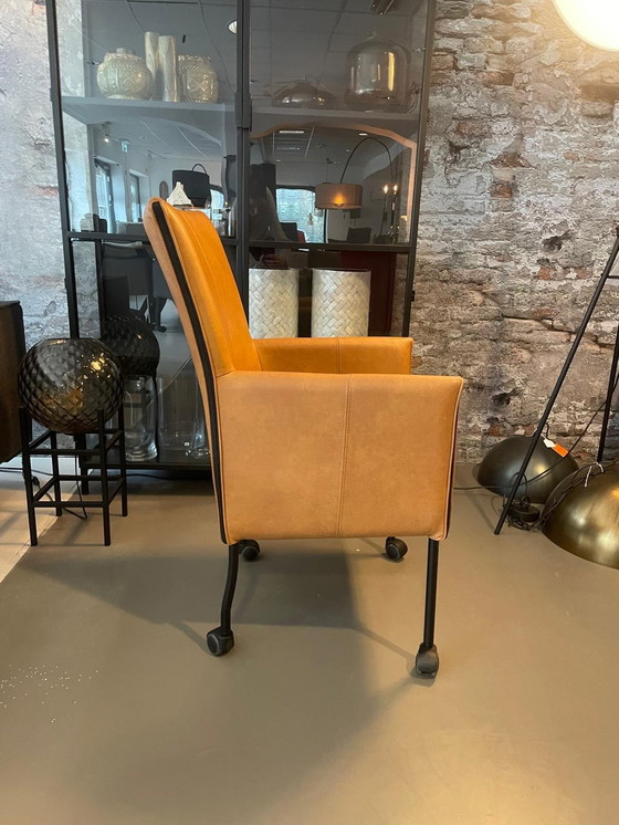 Image 1 of Leren Eetkamerstoelen Freek Xl Granada Cognac Set Van 6