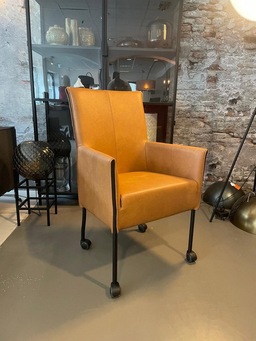 Leren Eetkamerstoelen Freek Xl Granada Cognac Set Van 6