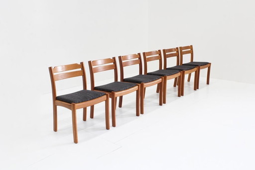 6 X Vintage Teak Eetkamer Stoelen 