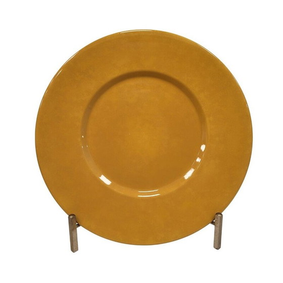 Image 1 of Set van 4 vintage "Pavillon" borden van geëmailleerd keramiek van Charles Christofle, Italië 1990